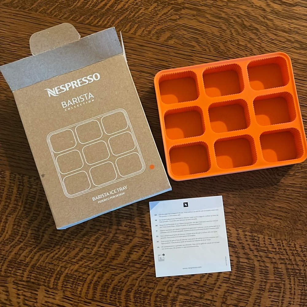 Brand new Nespresso Icecube tray in orange!  Made in Italy!